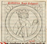‚Porträt‘ Ottokars von Böhmen im Liber fundatorum Zwetlensis (sog. „Bärenhaut“), Anfang 14. Jahrhundert