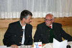 Abendempfang auf Einladung von LH Franz Voves im Hotel Lambrechterhof. V.l.: Johannes Zeilinger, Karl Schöberl (7. 10. 2011)
