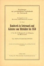 Handwerk in Steiermark und Kärnten vom Mittelalter bis 1850