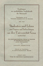 Studenten und Lehrer aus Ungarn und Siebenbürgen an der Universität Graz (1586–1782)