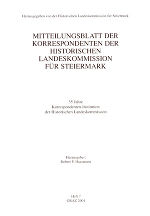 Mit­teilungs­blatt der Korrespondenten der Historischen Landes­kommission für Steiermark (Heft 7)