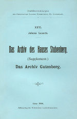 Das Archiv des Hauses Stubenberg (Supplement) ©      