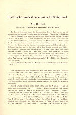 Historische Landeskommission für Steiermark. XII. Bericht über die 6. Geschäftsperiode 1925–1929