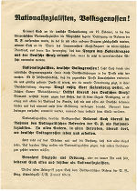 Nationalsozialistisches Flugblatt (Februar 1938)