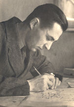 Walter Modrijan bei der Erstellung einer Verbreitungskarte, 1943 