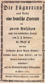 Titelblatt der Librettoübersetzung zu Salieris „Die Lügnerin“