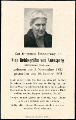 Abb. 10: Gedenkbild für Nina (Gräfin) Auersperg (1882–1962), die letzte steirische Stiftsdame