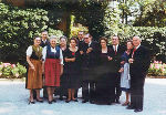 Abb. 4: Der Chef des Hauses Meran, Dr. Franz Meran (1891–1983) (Bildmitte) mit seinen Geschwistern und deren Ehepartnern im Jahr 1957
