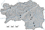 Abb. 1: Fundorte im Gebiet der heutigen Steiermark mit Fundmaterial aus der zweiten Hälfte des 5. bis zur ersten Hälfte des 7. Jahrhunderts. © Karte: Iris Koch (QGIS®); Open Data Österreich (www.data.gv.at), ALS/Schummerung - 5m Abb. 1: Fundorte im Gebiet der heutigen Steiermark mit Fundmaterial aus der zweiten Hälfte des 5. bis zur ersten Hälfte des 7. Jahrhunderts.